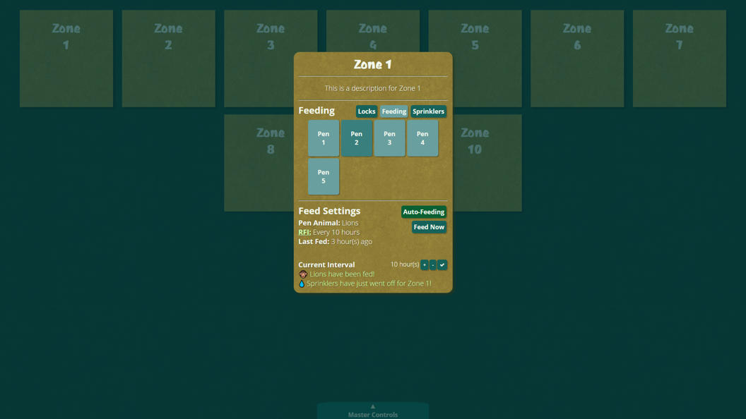 A website with a green background and yellow squares lined in a grid, with an overlay window open in front containing some settings.